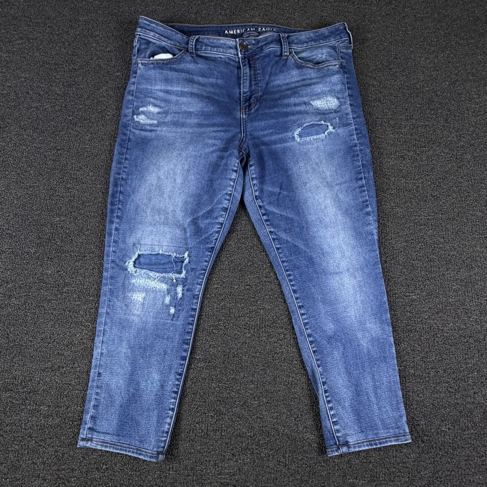 American Eagle Jegging Womens 16 (35x22) Short Super Stretch Blue EUC